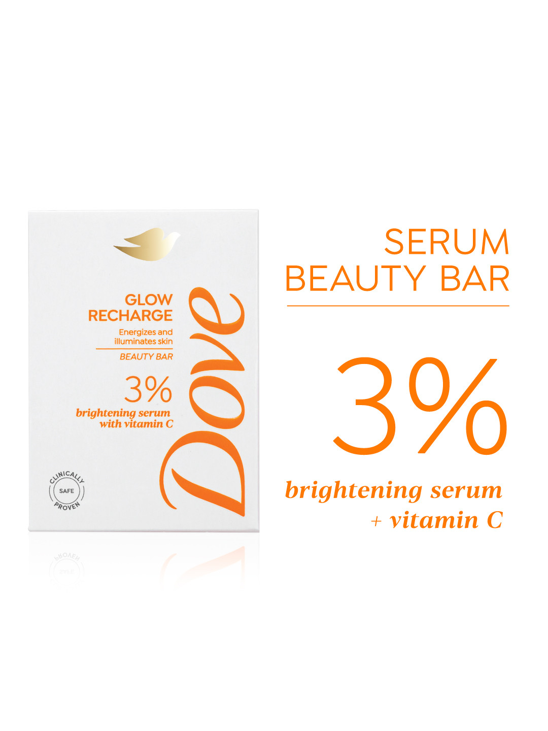 Dove 3% Brightening Serum + Vitamin C Glow Recharge Serum Beauty Bar - 125g