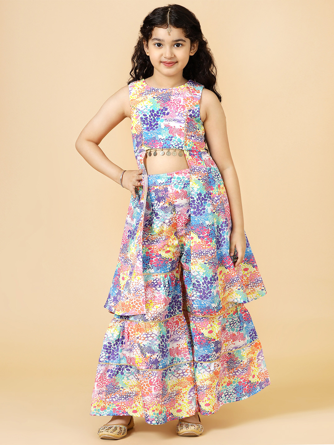 A.T.U.N. Girls Printed Tier Sharara Set