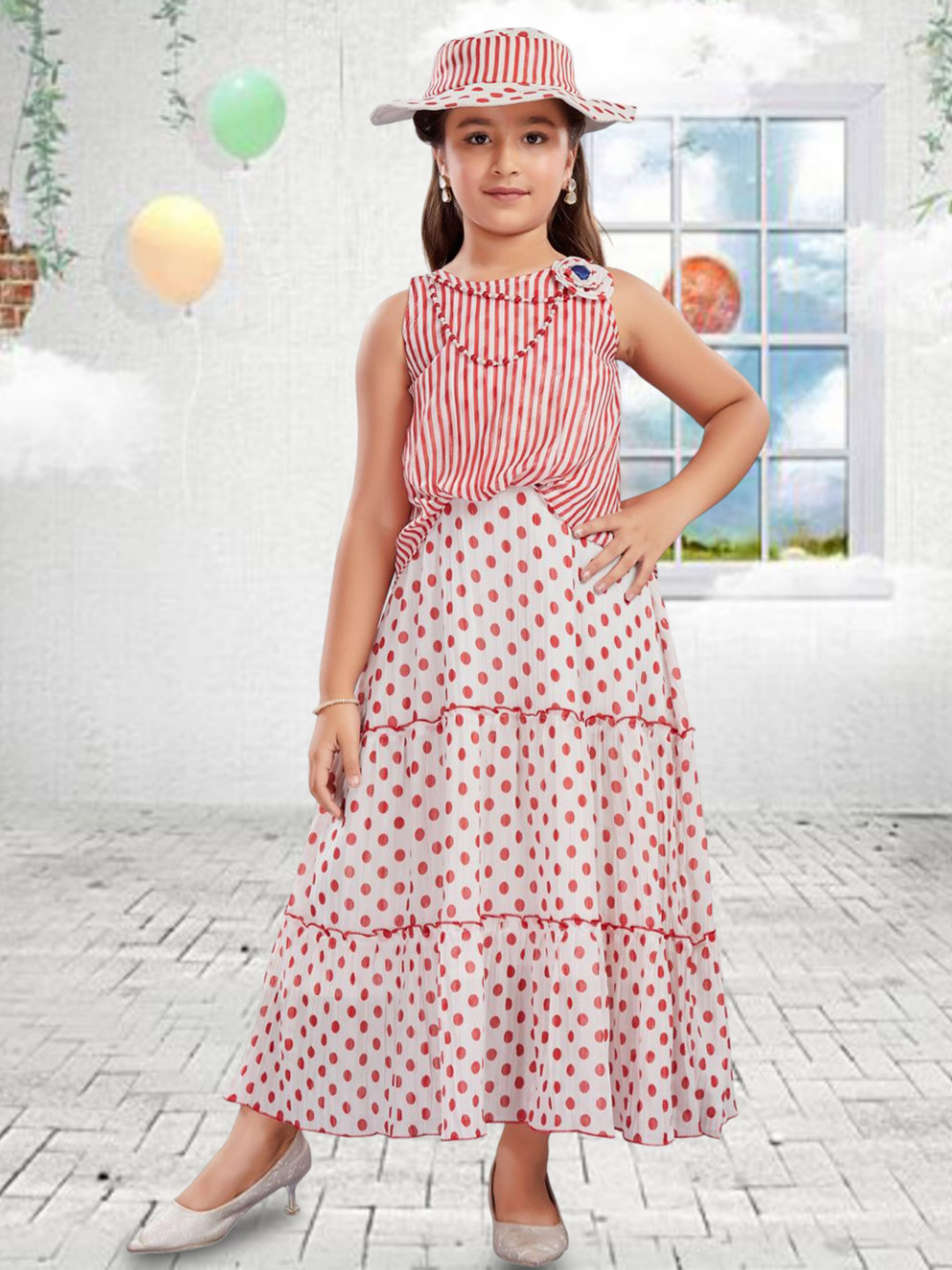 Lei-Chie Print Georgette Maxi Dress