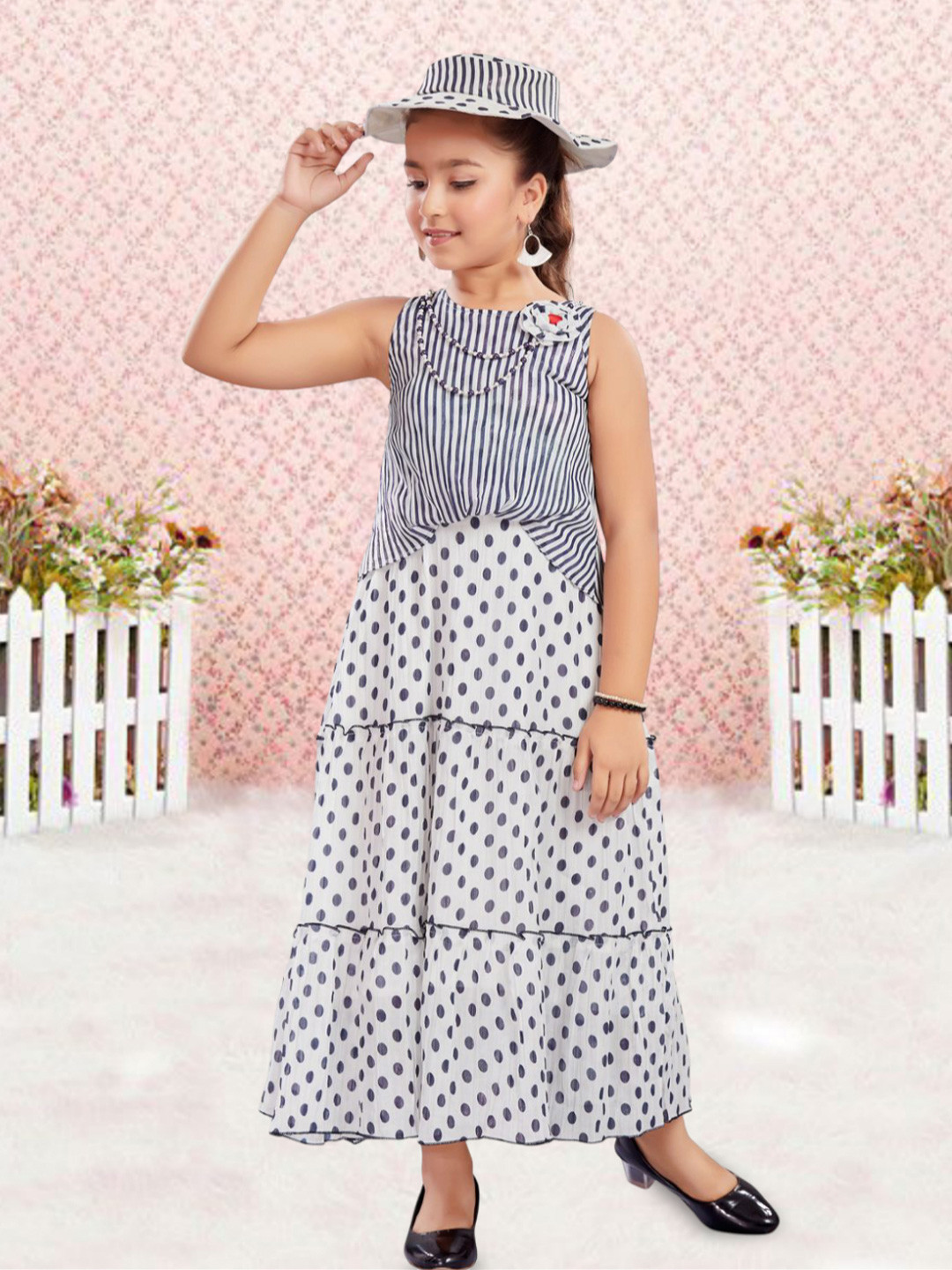 Lei-Chie Girl Printed Fit & Flare Maxi Dress
