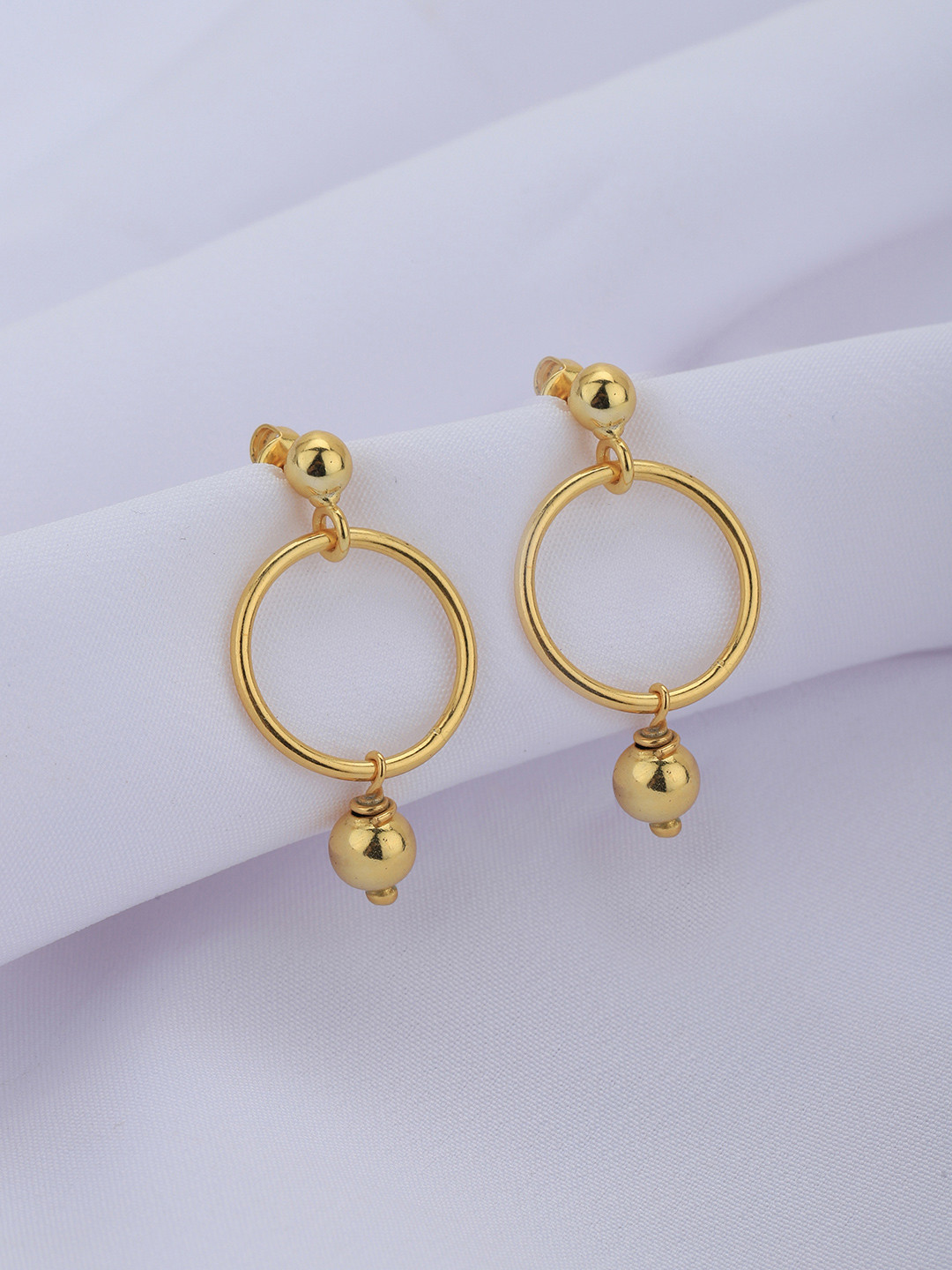 Carlton London 18kt Gold-Plated Circular Drop Earrings