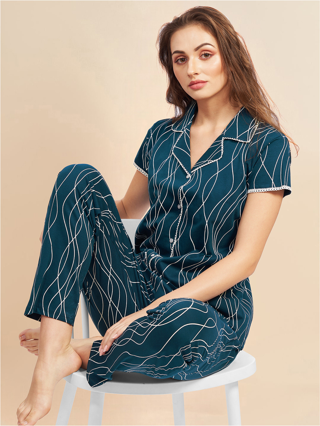 PASTEL CLIP Women Printed Night suit