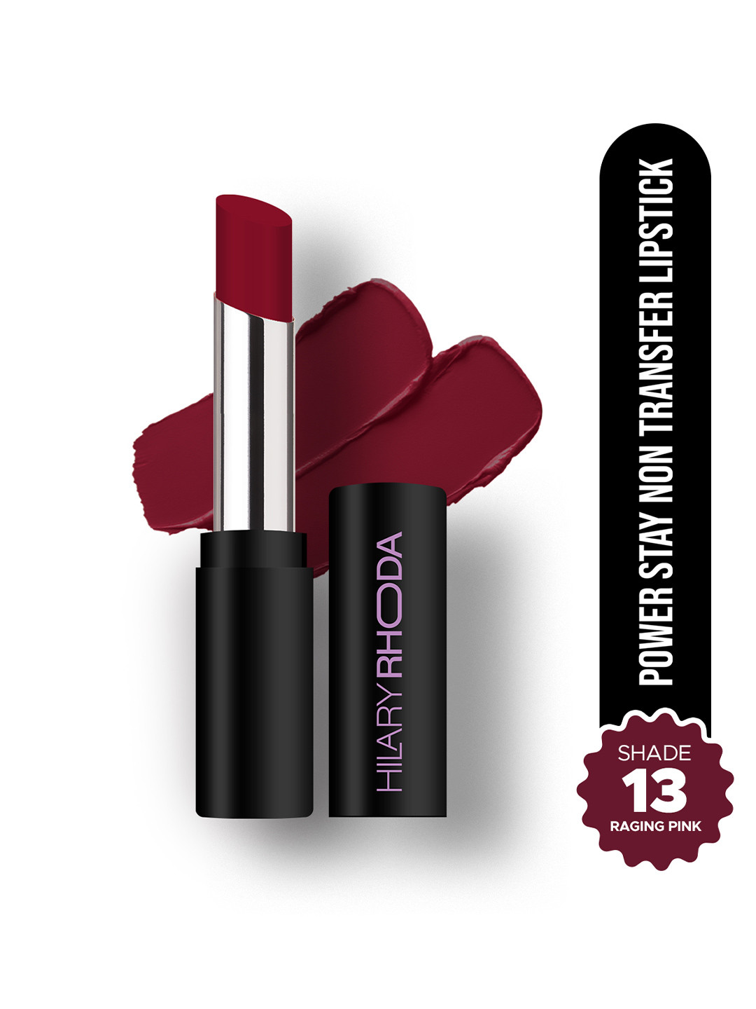 Hilary Rhoda Power Stay Non-Transfer Matte Lipstick with Shea Butter - Raging Pink 13