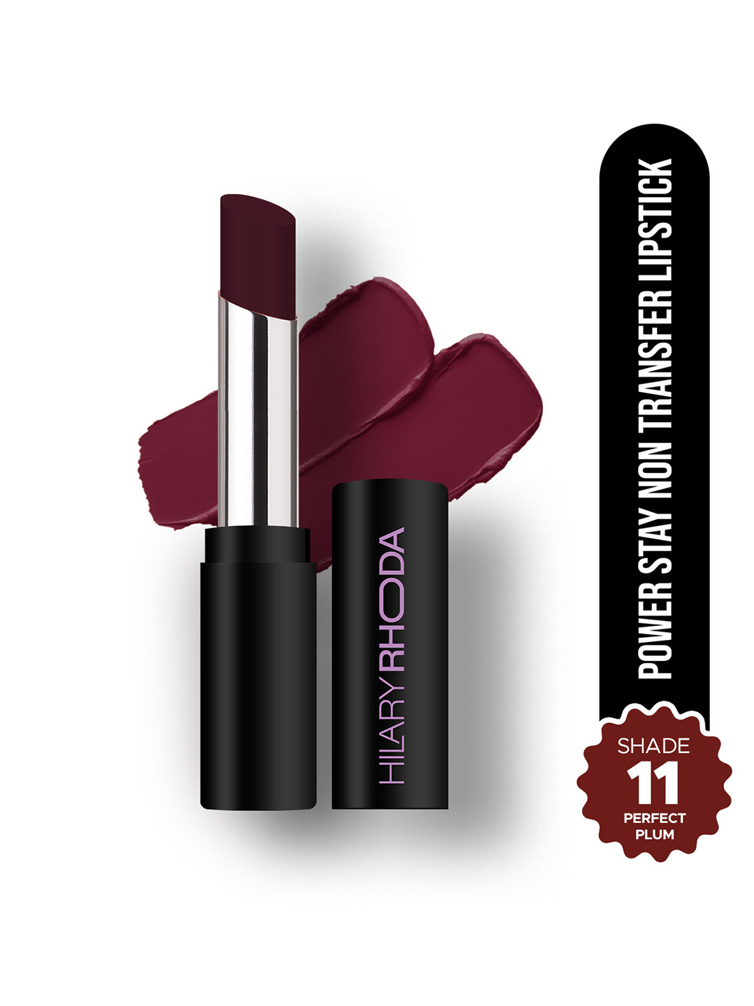 Hilary Rhoda Power Stay Non-Transfer Matte Lipstick with Shea Butter - Perfect Plum 11