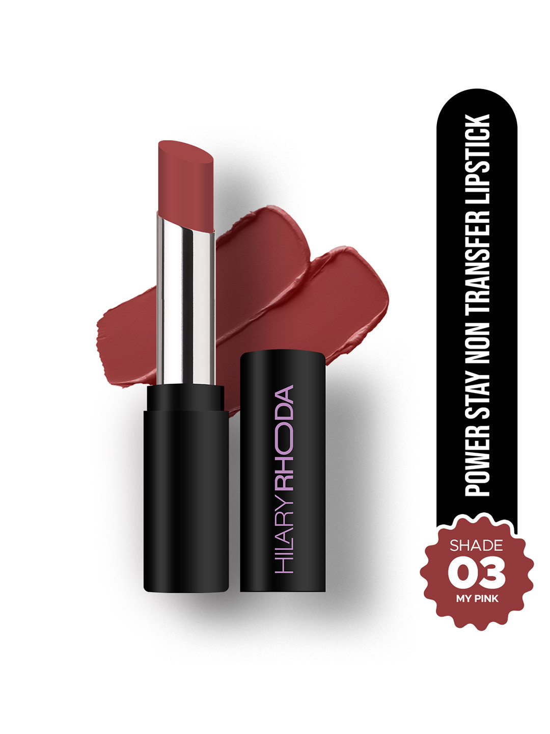 Hilary Rhoda Power Stay Non-Transfer Matte Lipstick with Shea Butter - My Pink 03