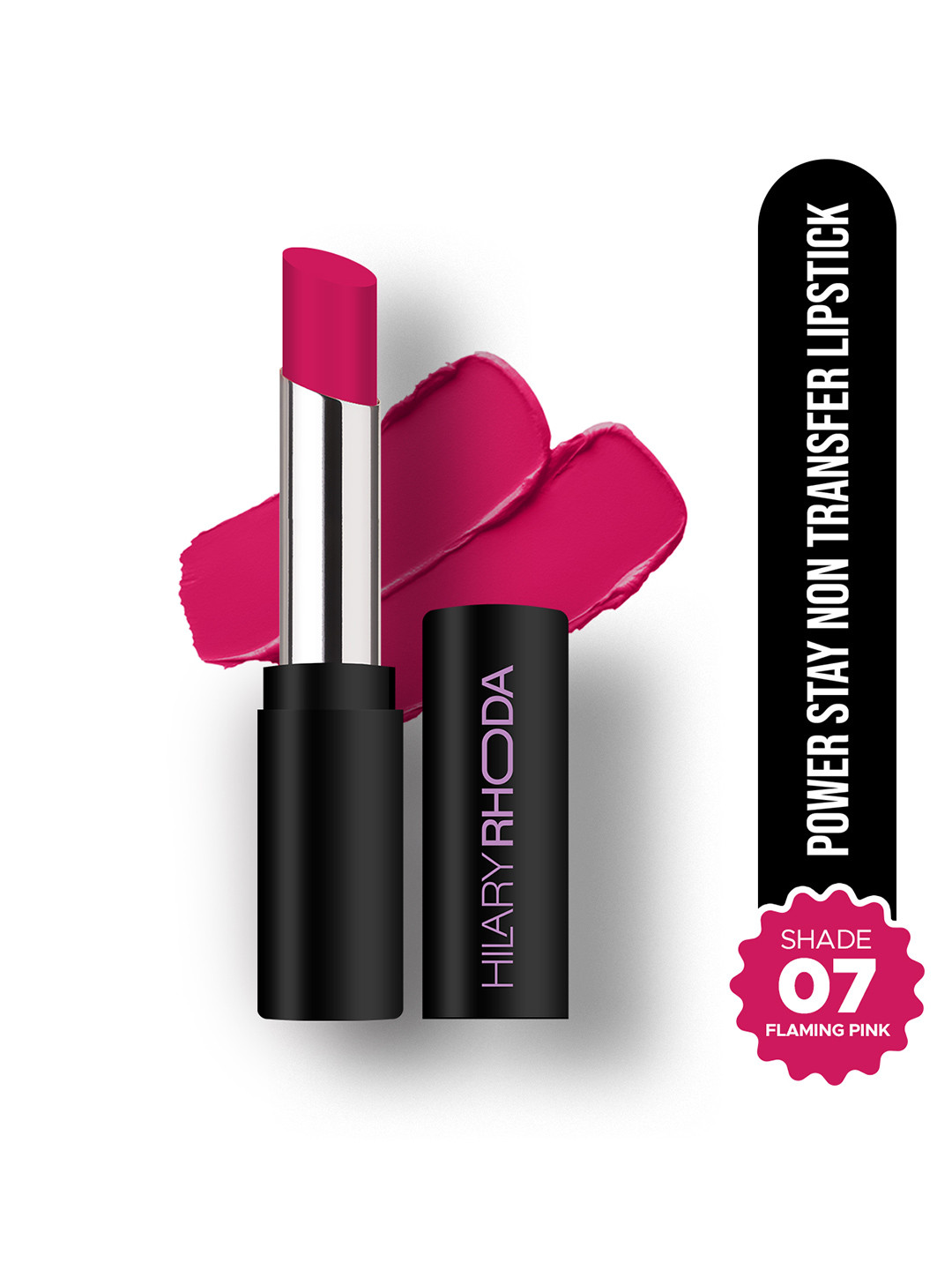 Hilary Rhoda Power Stay Non-Transfer Matte Lipstick with Shea Butter - Flaming Pink 07
