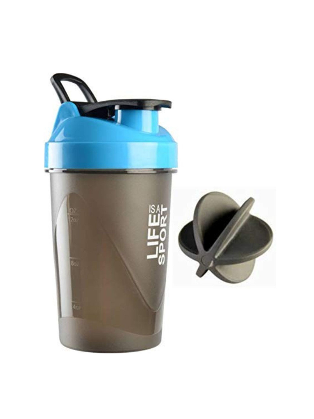 GROUPERS Life Is A Sport Blue & Black Solid BPA Free Protein Shaker 400 ML