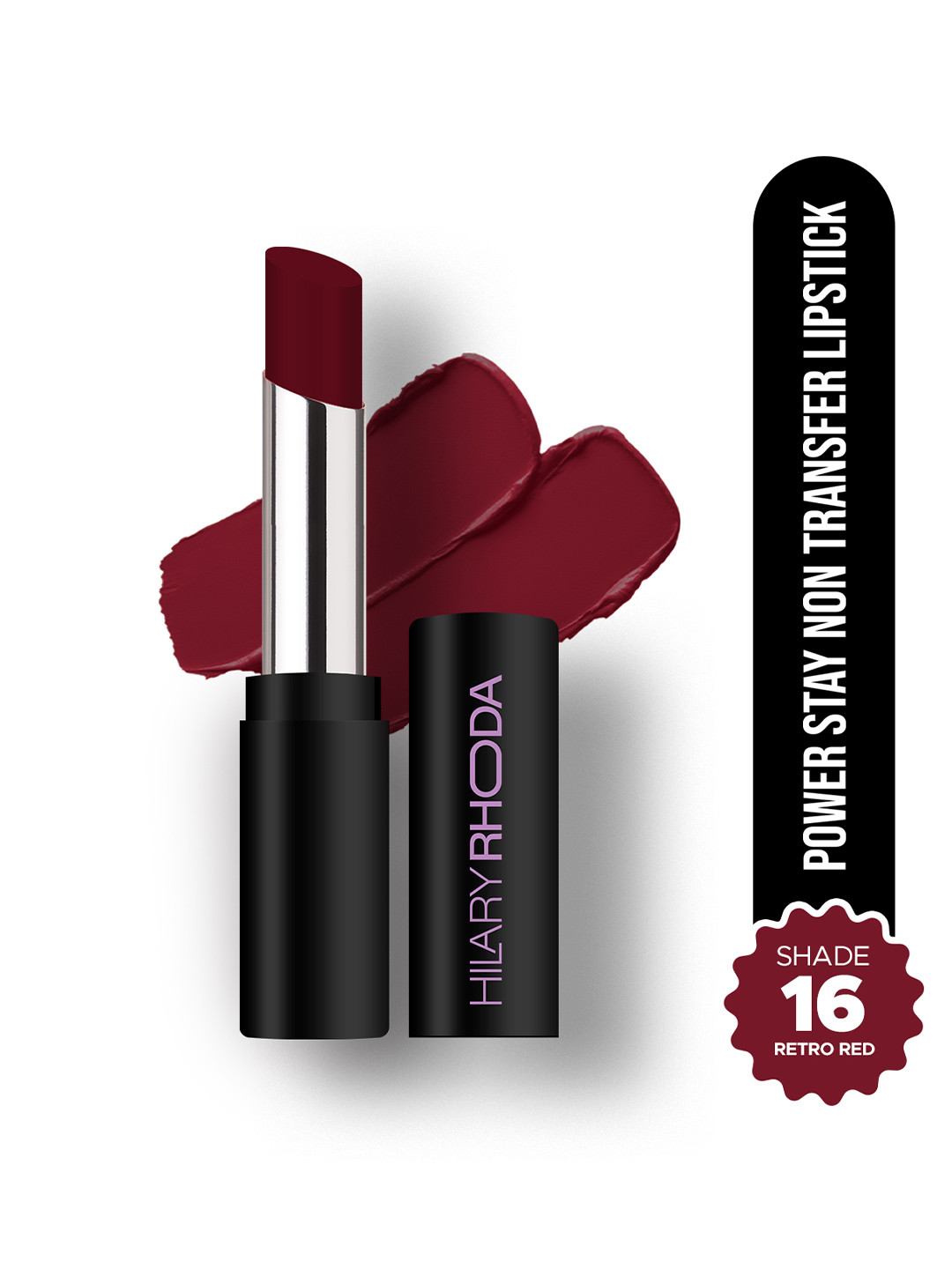 Hilary Rhoda Power Stay Non-Transfer Matte Lipstick with Shea Butter - Retro Red 16