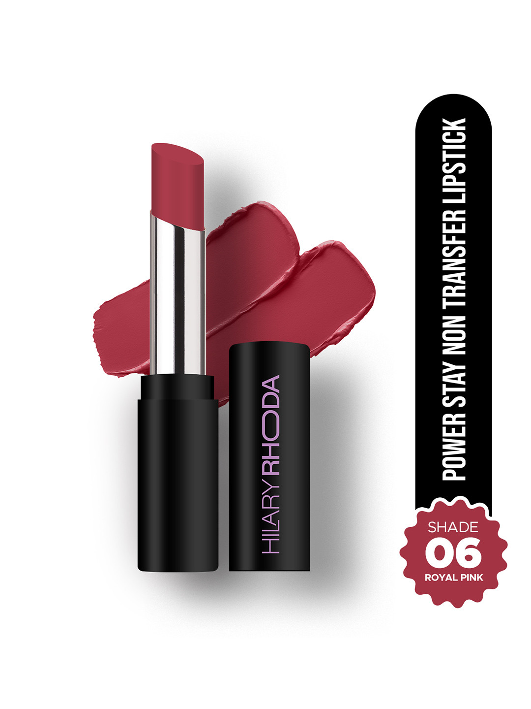 Hilary Rhoda Power Stay Non-Transfer Matte Lipstick with Shea Butter - Royal Pink 06