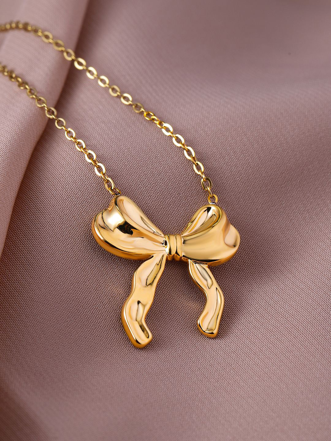 Rubans 18K Gold Plated Stainless Steel Tarnish-Free Waterproof Demi-Fine Pendant Necklace
