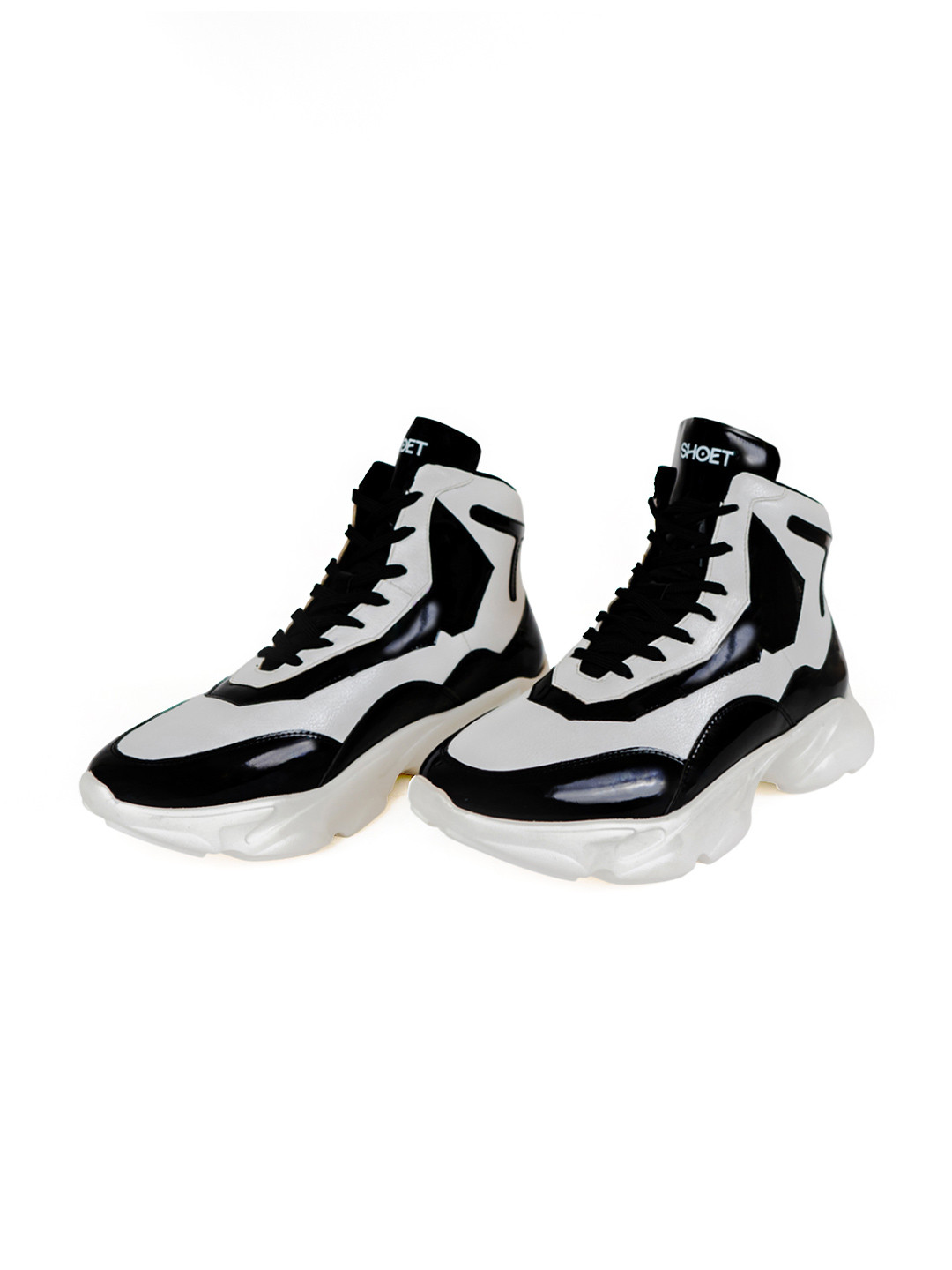 SHOET Men High-Top Premium Faux leather High Sneakers