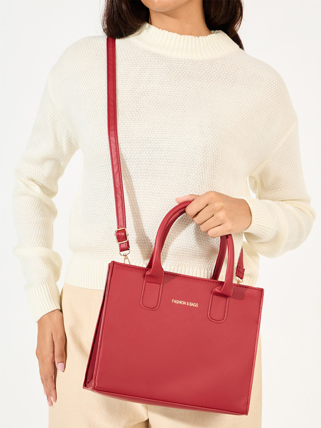Women Textured Handbag With Sling