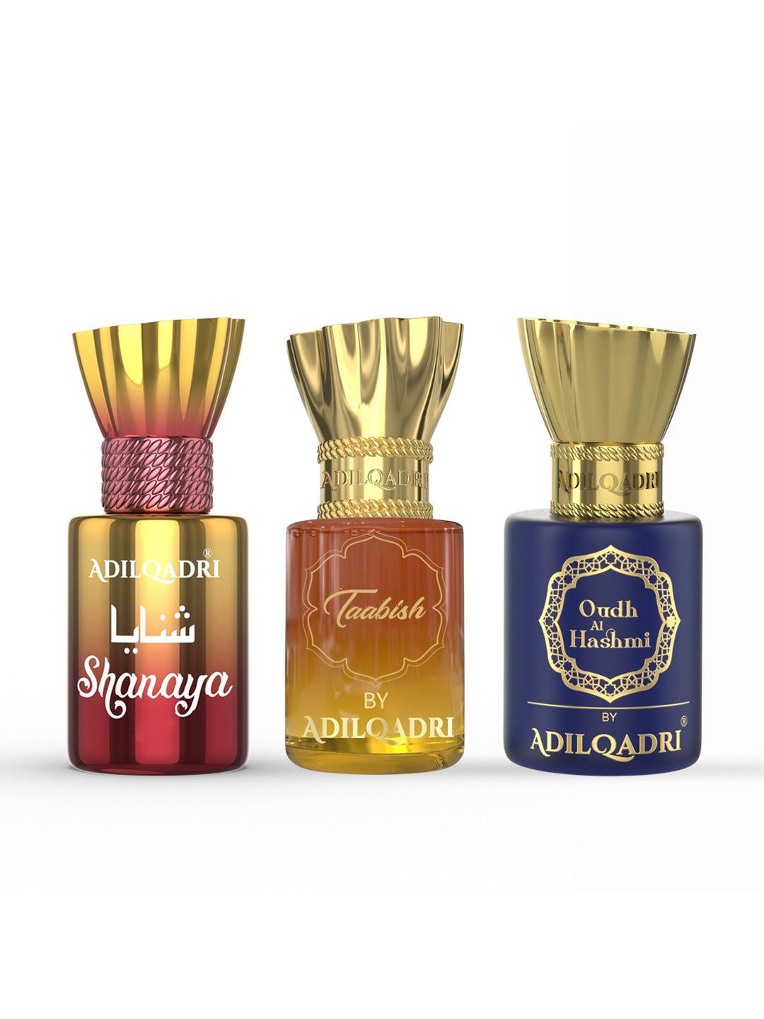ADILQADRI Set Of 3 Shanaya, Taabish, & Oudh Al Hashmi Roll-On Attar - 5.5ml Each