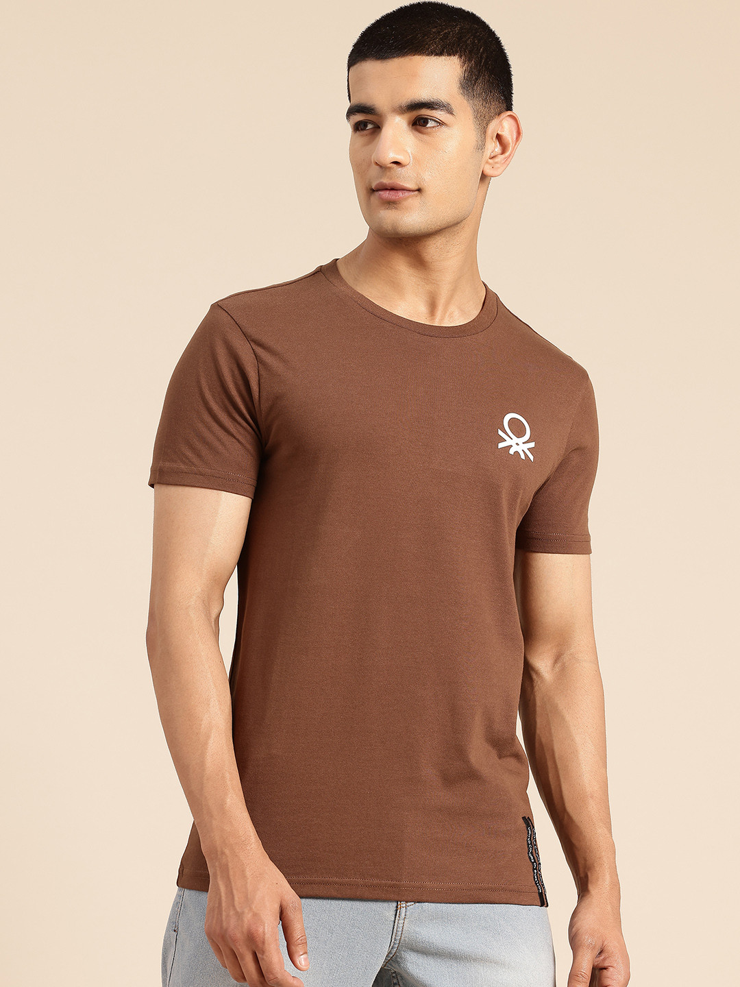 United Colors of Benetton Brand Logo Print Regular Fit T-shirt
