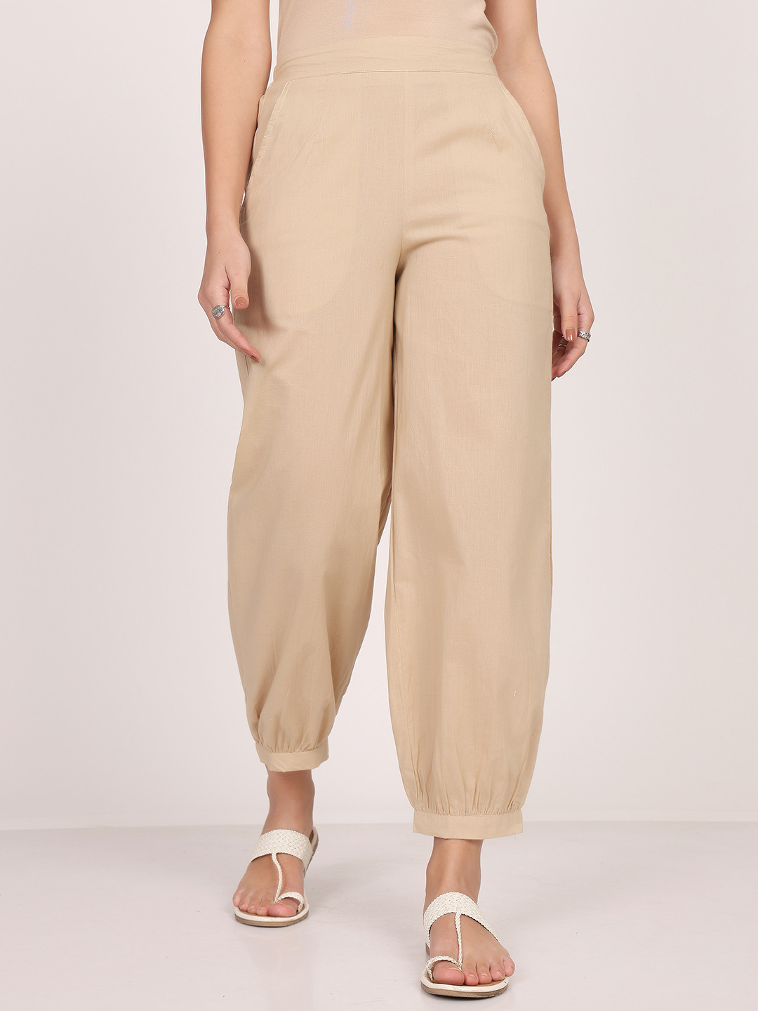 SAVI Women Pure Cotton Mid Rise Patiala Pant