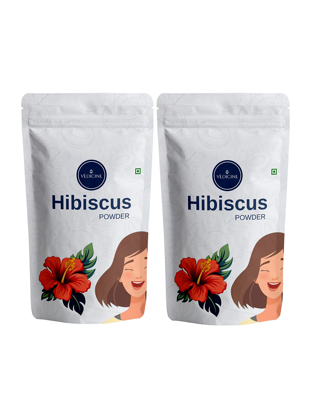 VEDICINE Set Of 2  Hibiscus Powder For Hair Pack - 100 g Each