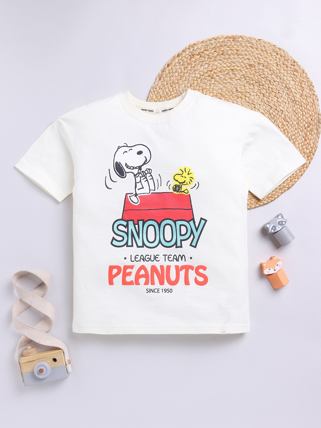 Happy Faces Boys Snoopy Print Pure Cotton T-shirt