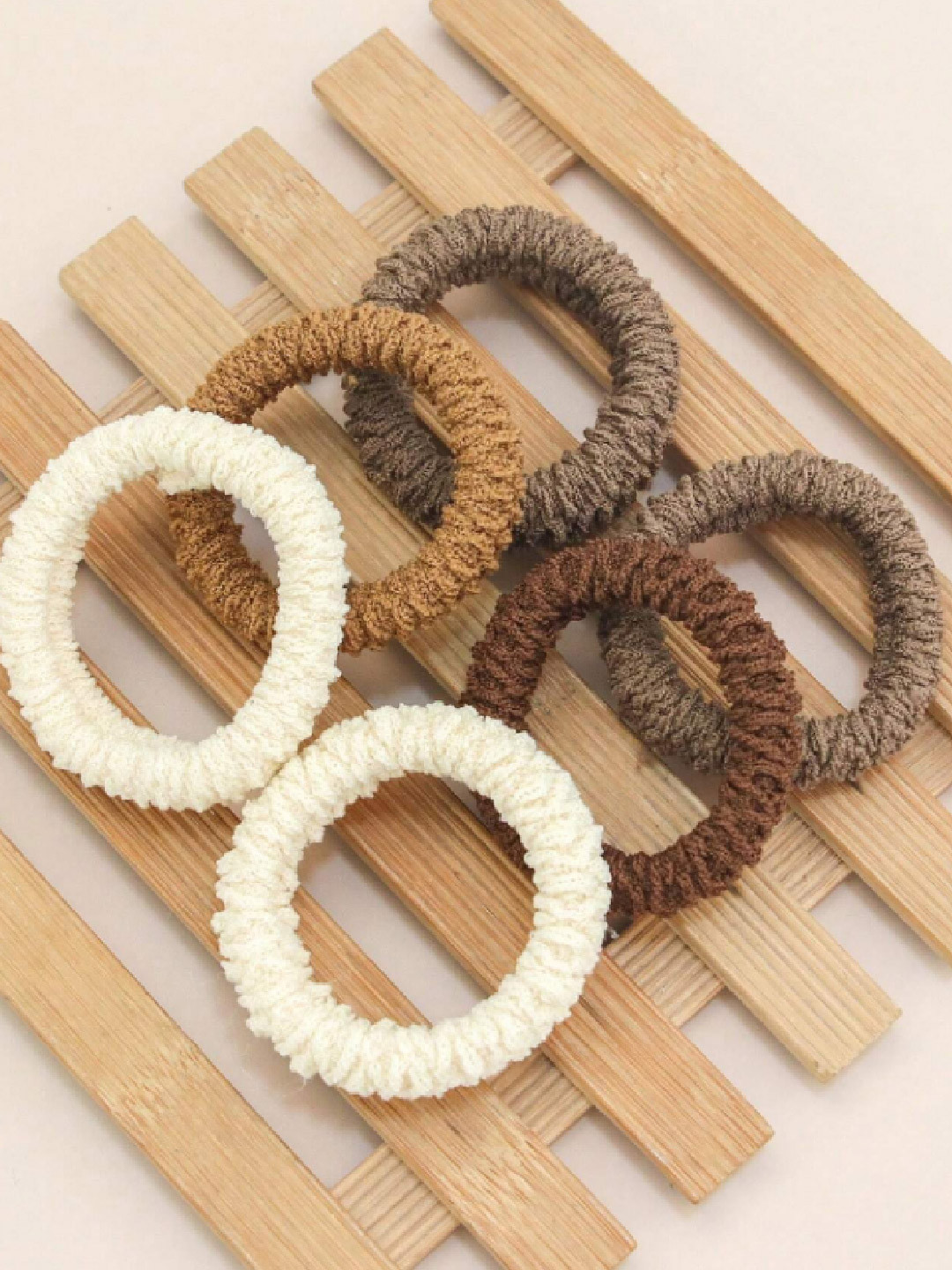 Majestique Set of 11  Multicolour Multi designs Cotton Stretchable hair rubber band