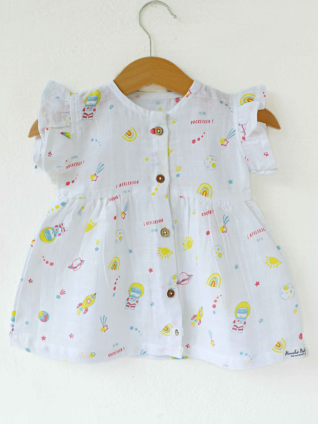 Honcho Baby Girls Printed Pure Cotton Fit & Flare Dress