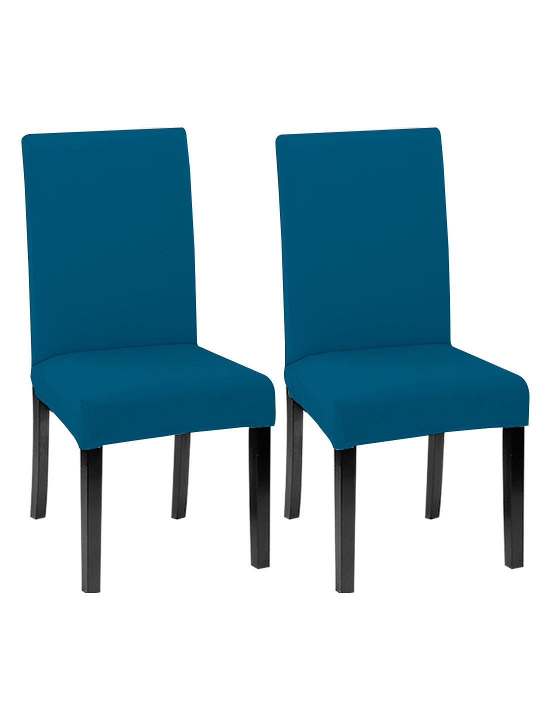 Lazi 200 GSM Airforce Blue 2 Pieces Stretchable Chair Covers