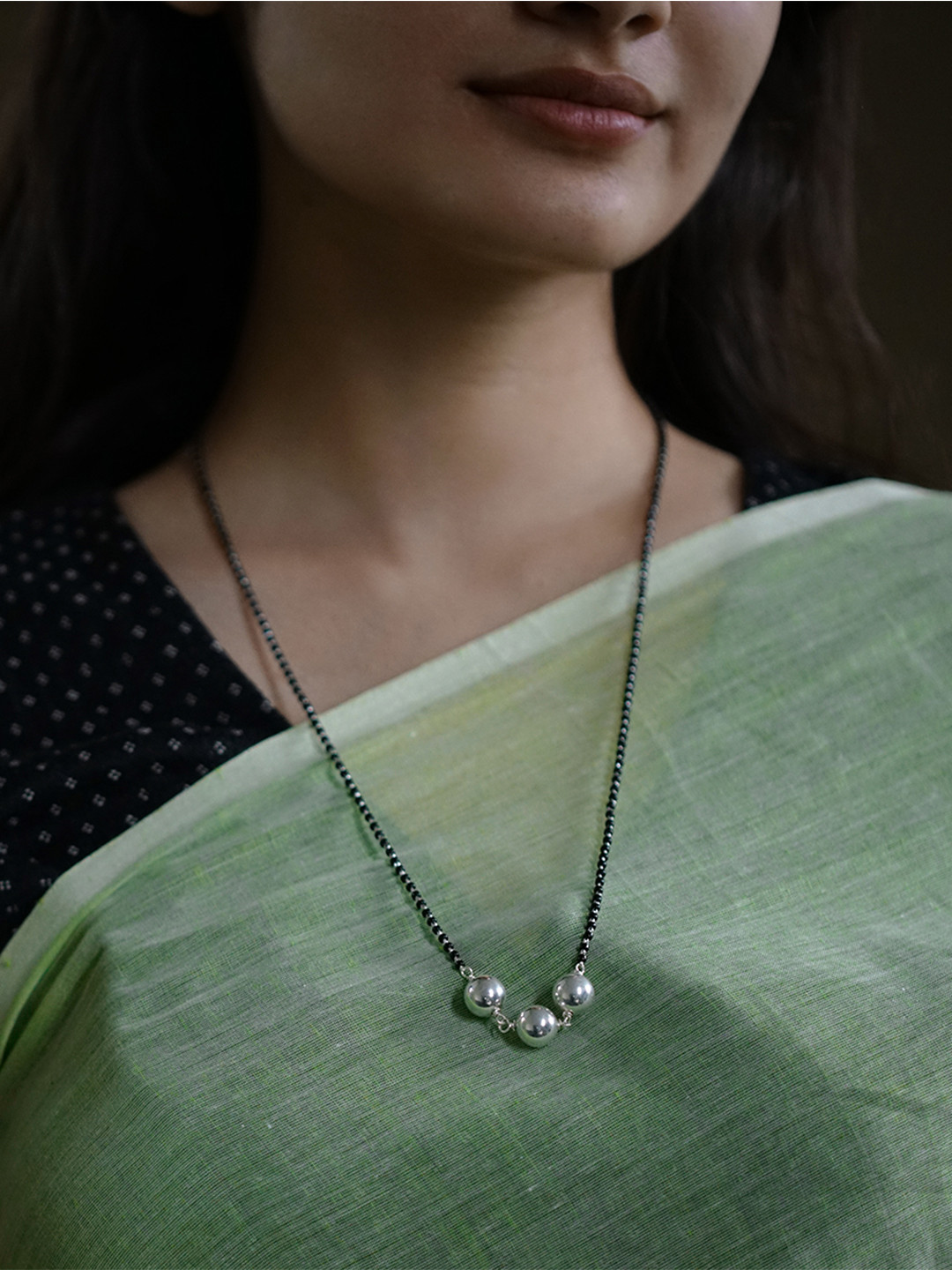 House of Aadyaa 925 sterling Silver Mangalsutra