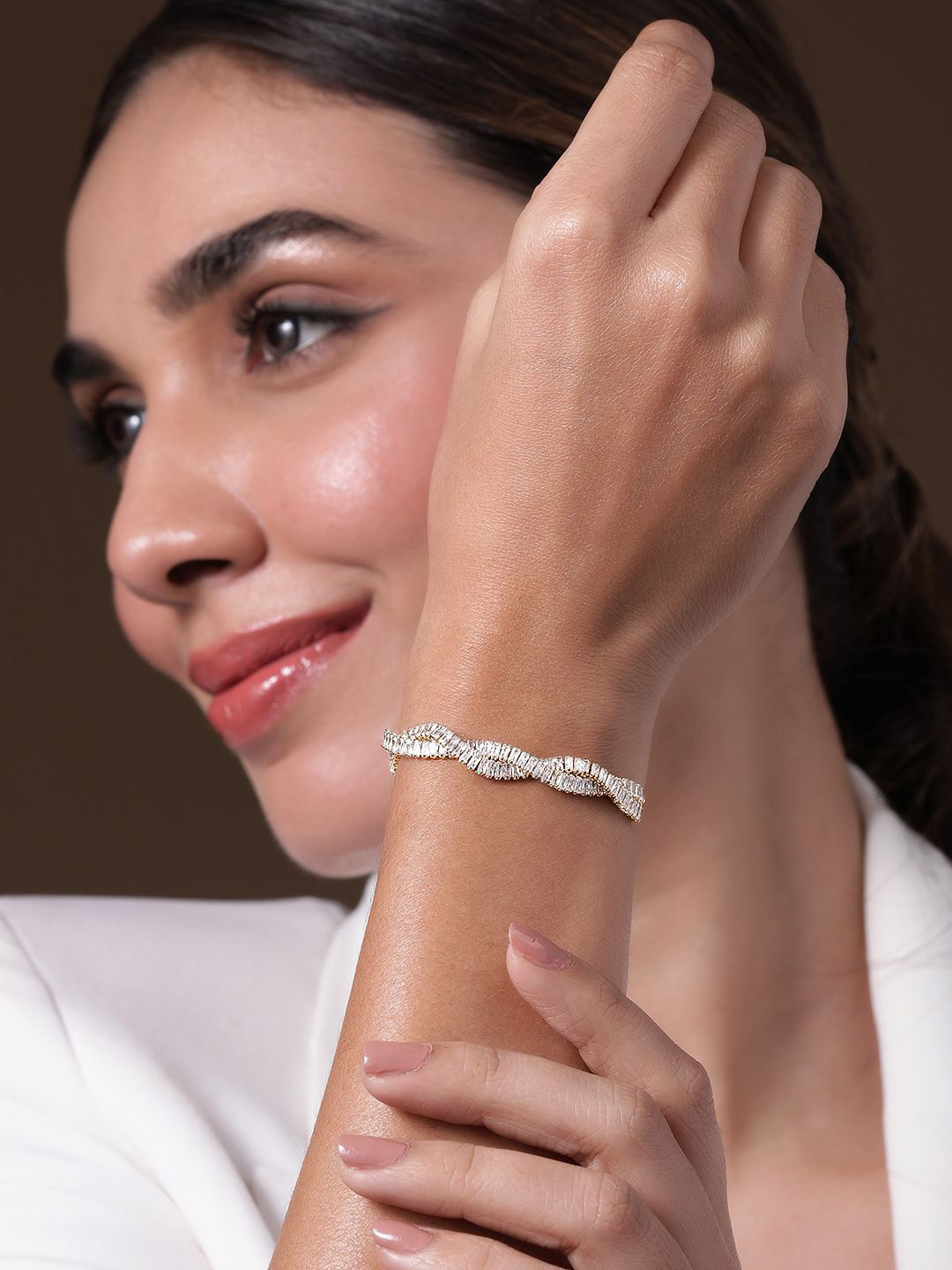 Rubans American Diamond Gold-Plated Wraparound Bracelet