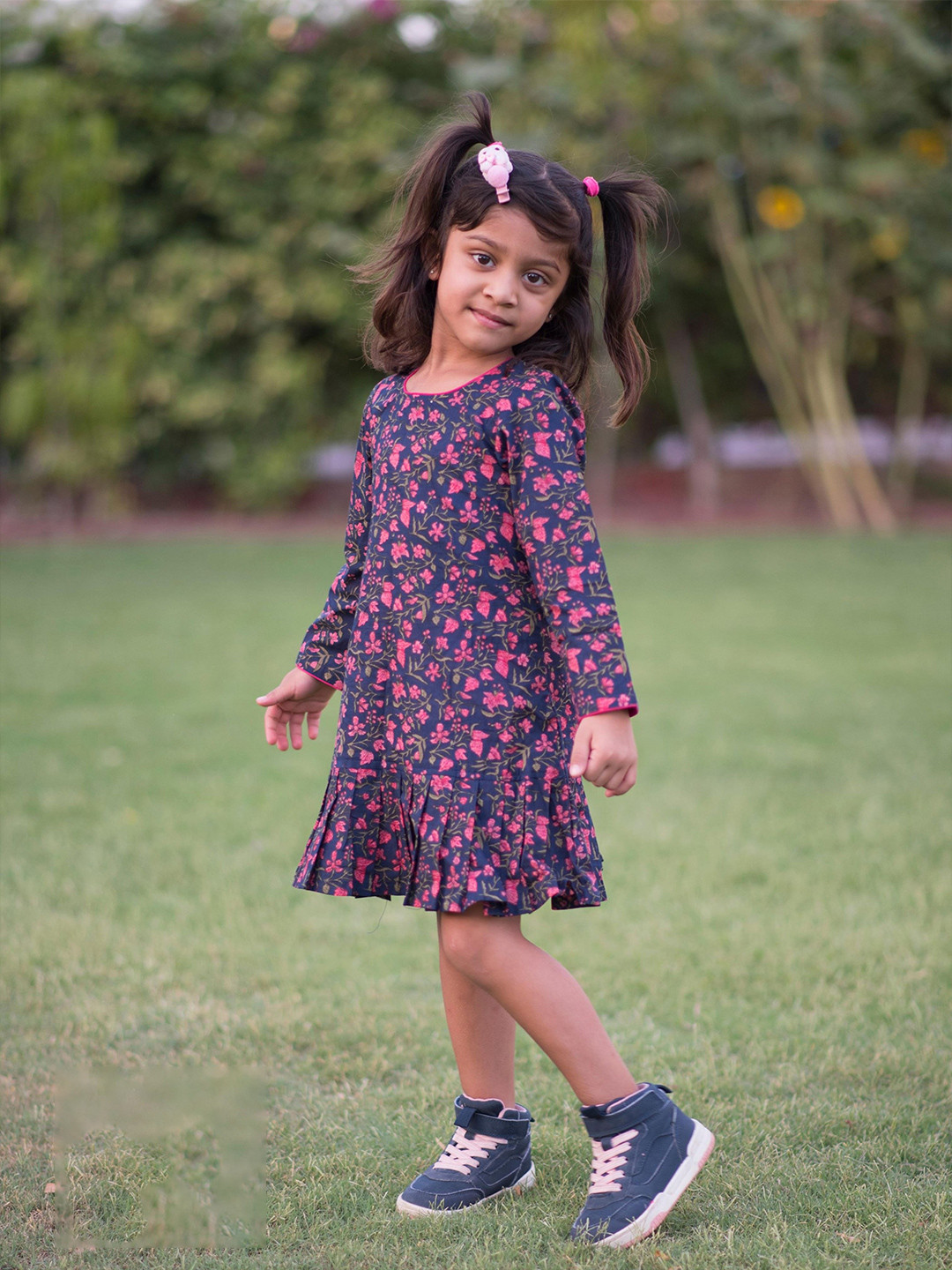 MYZUIE Floral Print A-Line Dress