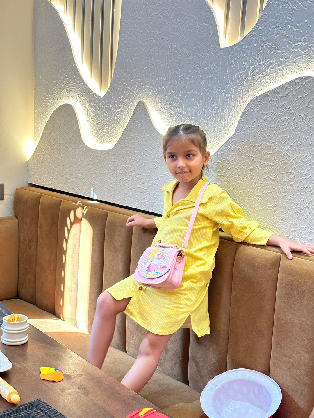 MYZUIE Girls Striped Printed A-Line Cotton Dress