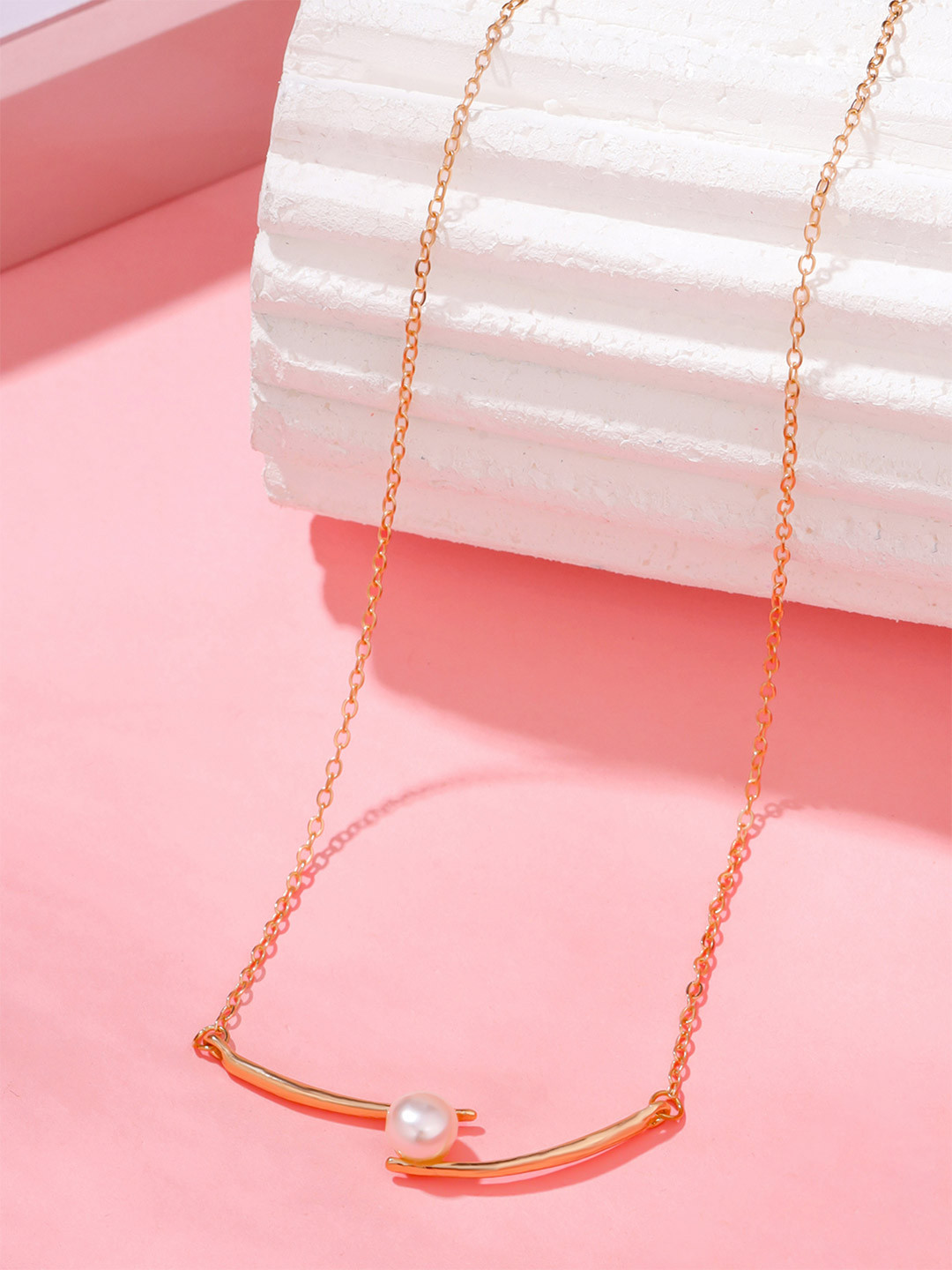 Yellow Chimes Gold Plated Pearl Chain