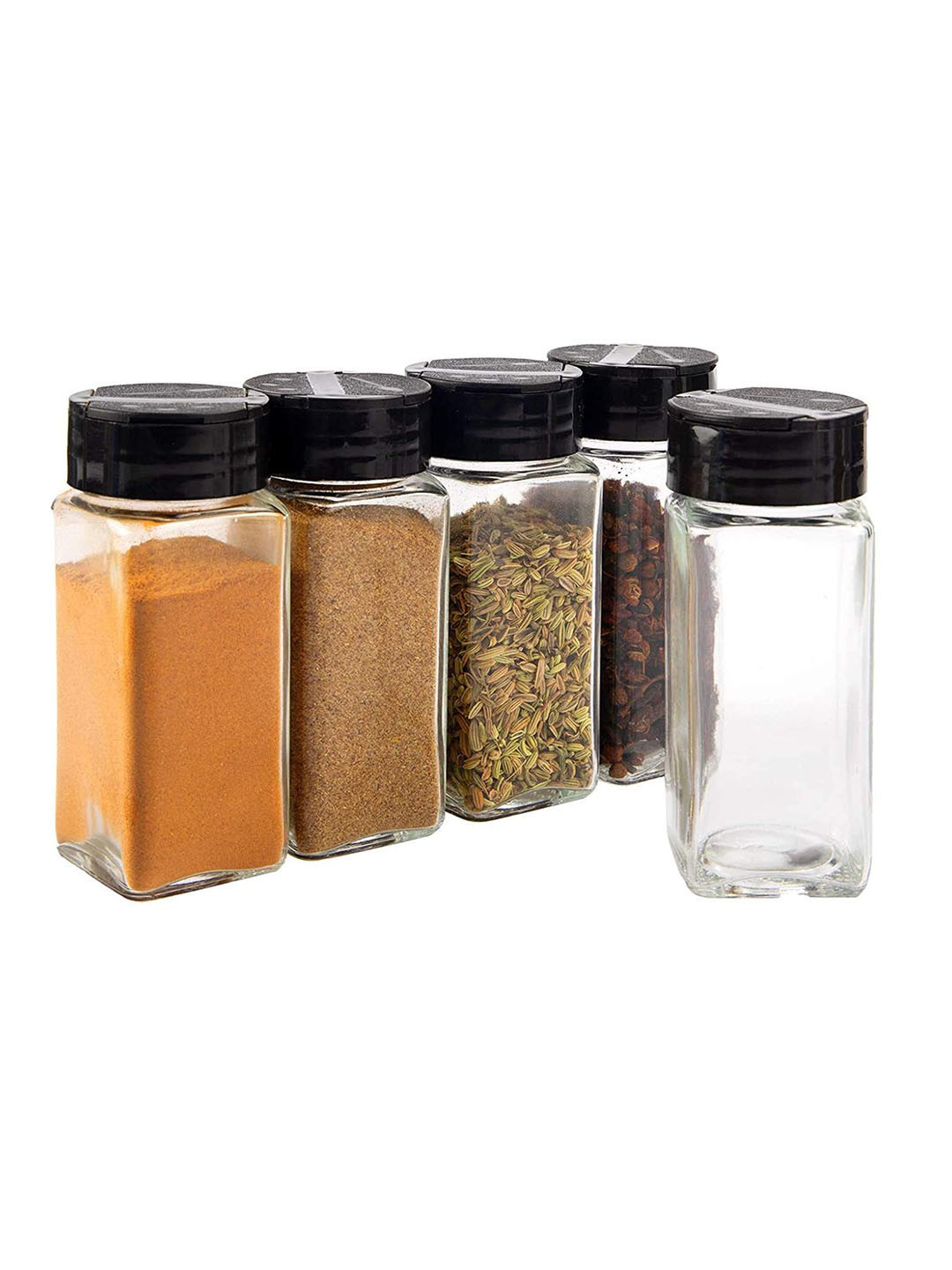 Croco Jar Transparent Glass Dishwasher Safe 4 Piece Screw Top Jar-120ml