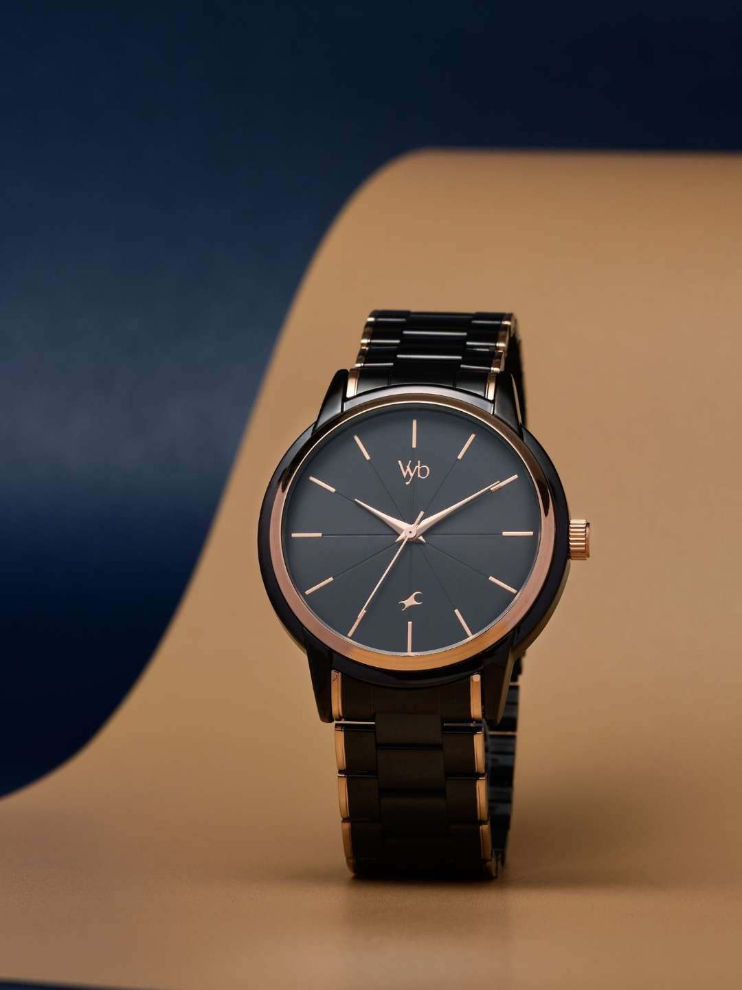 Fastrack Men Vyb Phantom Dial & Bracelet Style Straps Analogue Watch FV30005KM01W