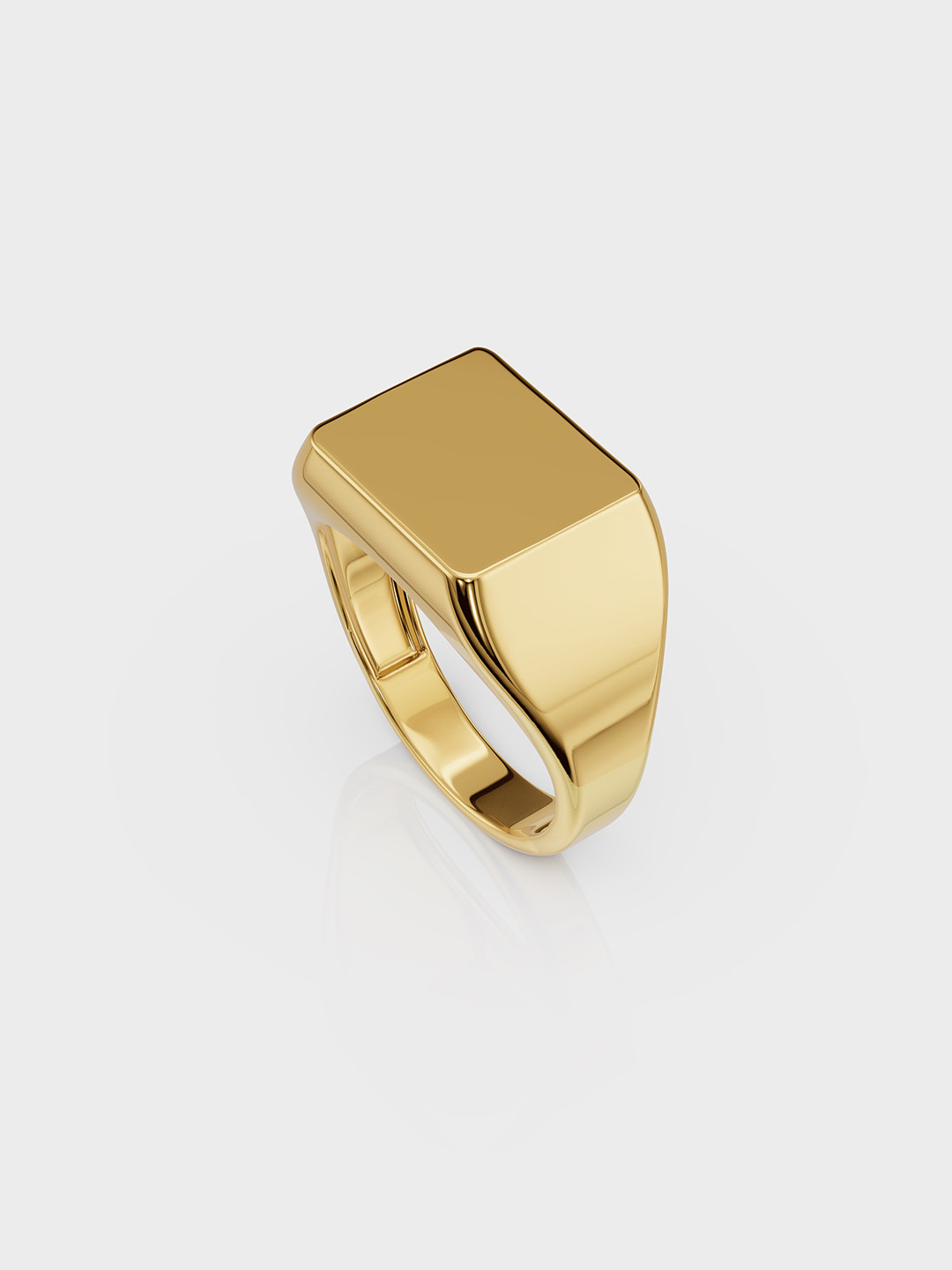 Anushka Jain Jewellery 925 Sterling Silver Gold Plated Square Signet Finger Ring