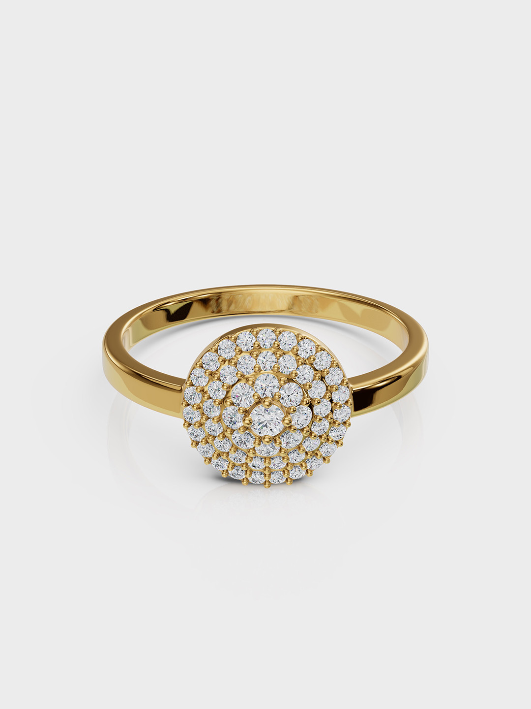 Anushka Jain Jewellery 925 Sterling Silver Gold-Plated CZ-Studded Diamond Circle Ring