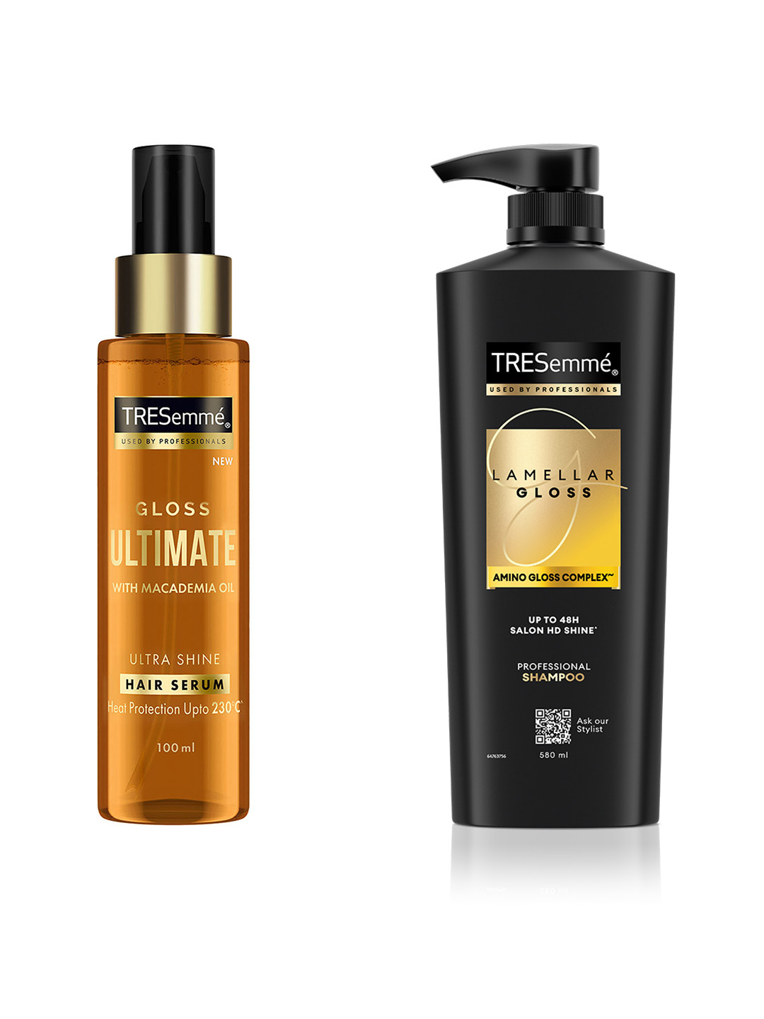 TRESemme Lamellar Gloss Shampoo 580ml & Gloss Ultimate Hair Serum 100ml