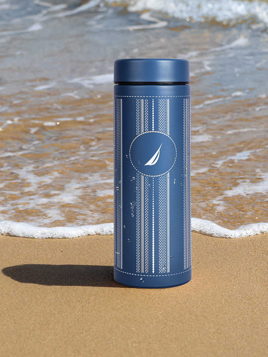 Nautica Sleek Blue & White Printed Stainless Steel Smart Vacuum Water Bottle-500ML