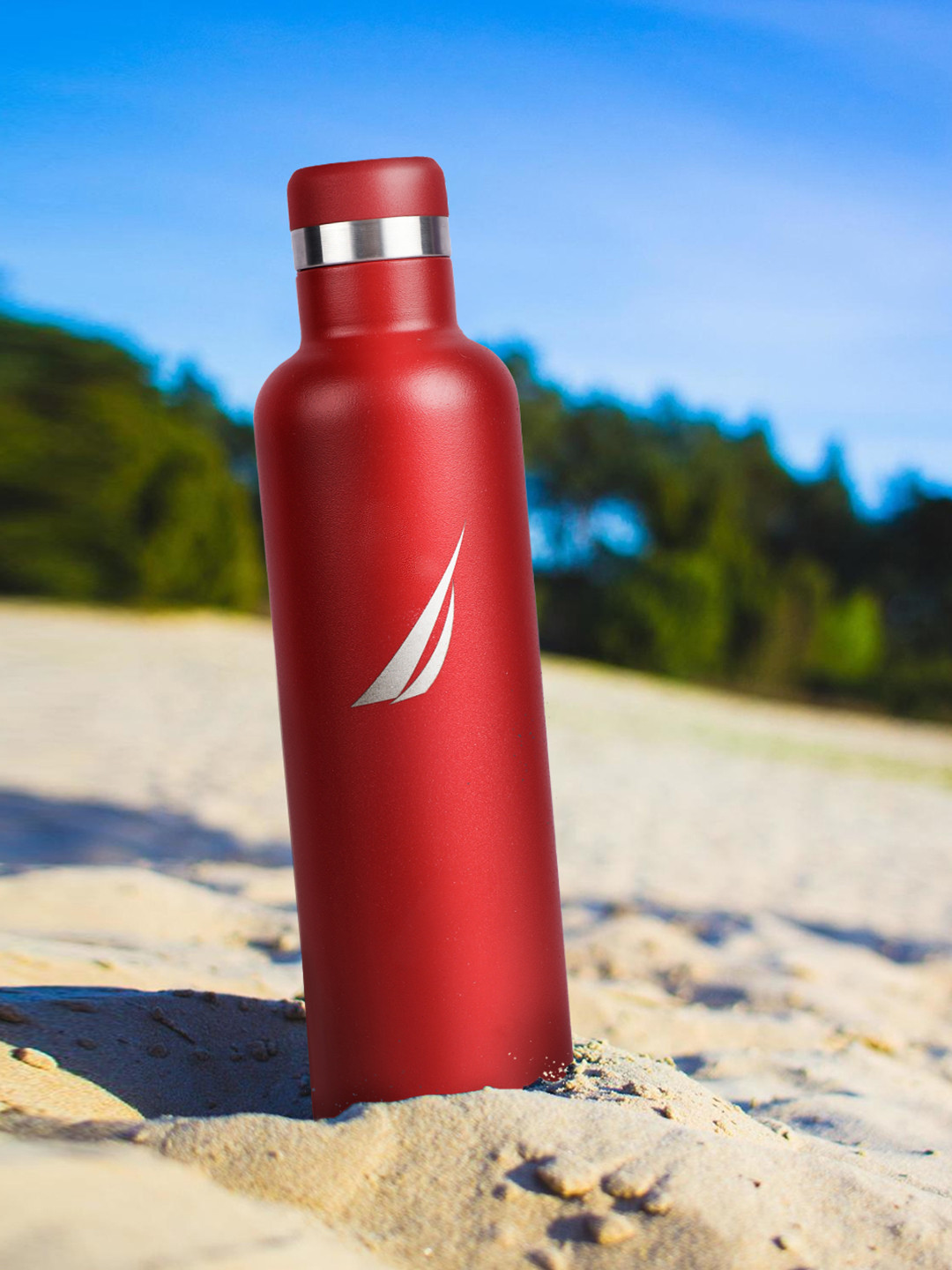 Nautica Red Brand Logo Stainless Steel Spill Proof Flask - 750ml