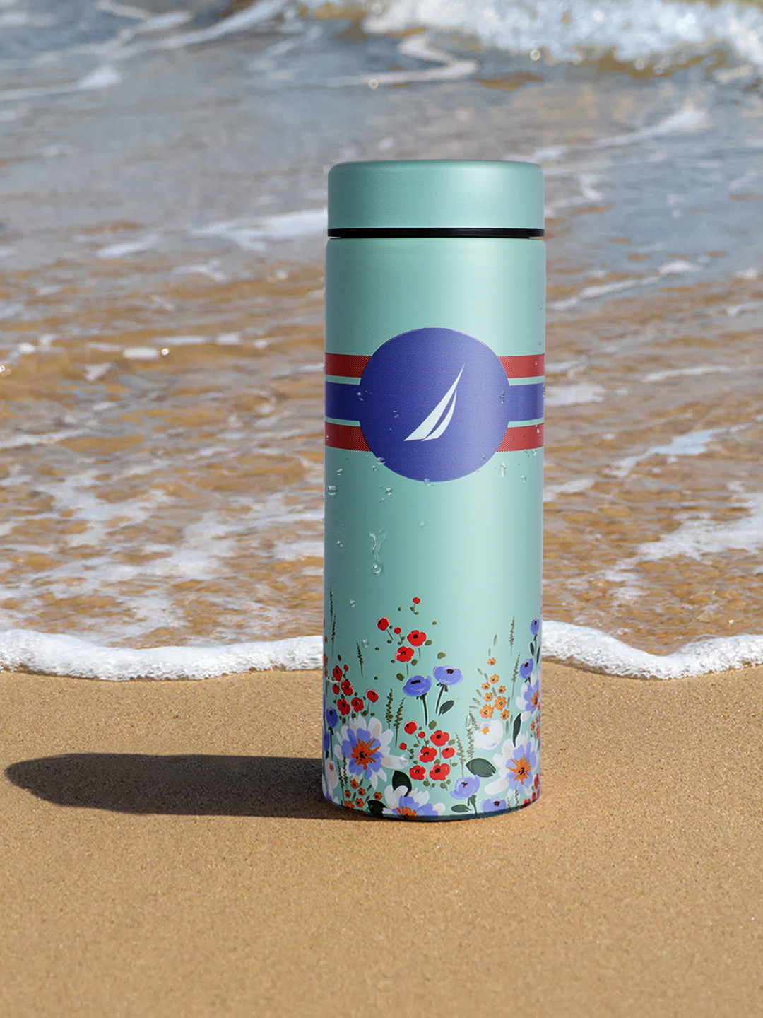 Nautica Green & Blue Floral Stainless Steel Smart Vacuum Flask Water Bottle 500 ml