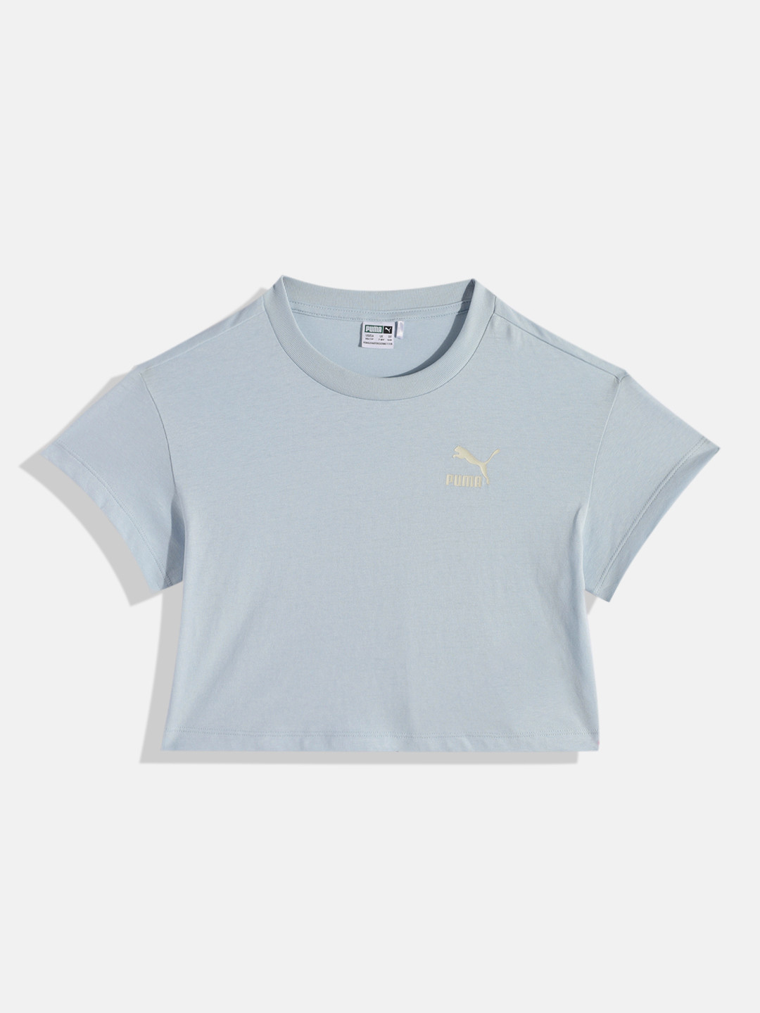 Puma Girls Brand Logo Printed Better Classics Pure Cotton Relaxed Fit Cropped T-shirt