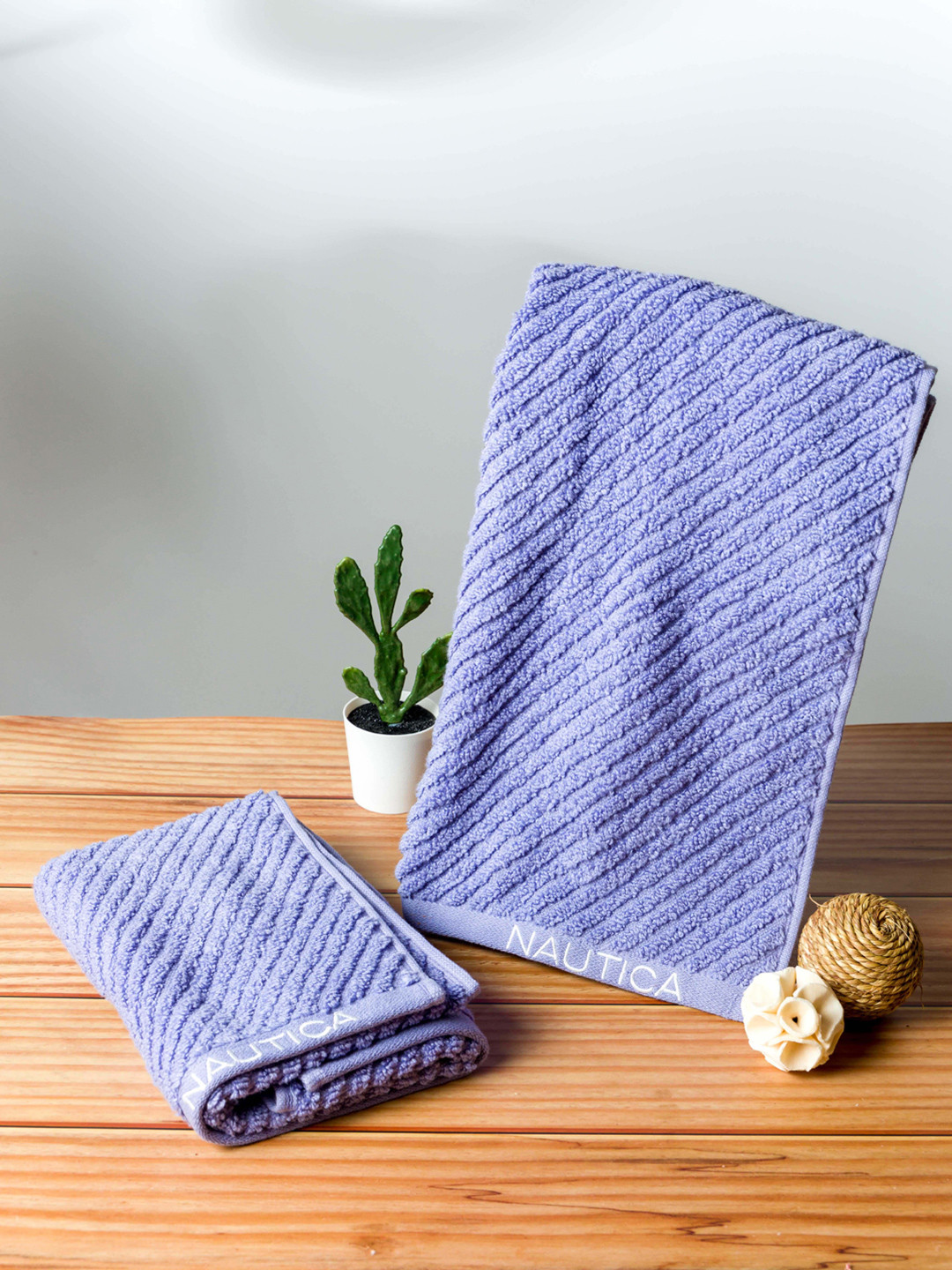 Nautica Purple 3 Pieces Cotton Towel With1 Reed Diffuser Home Gift Sets