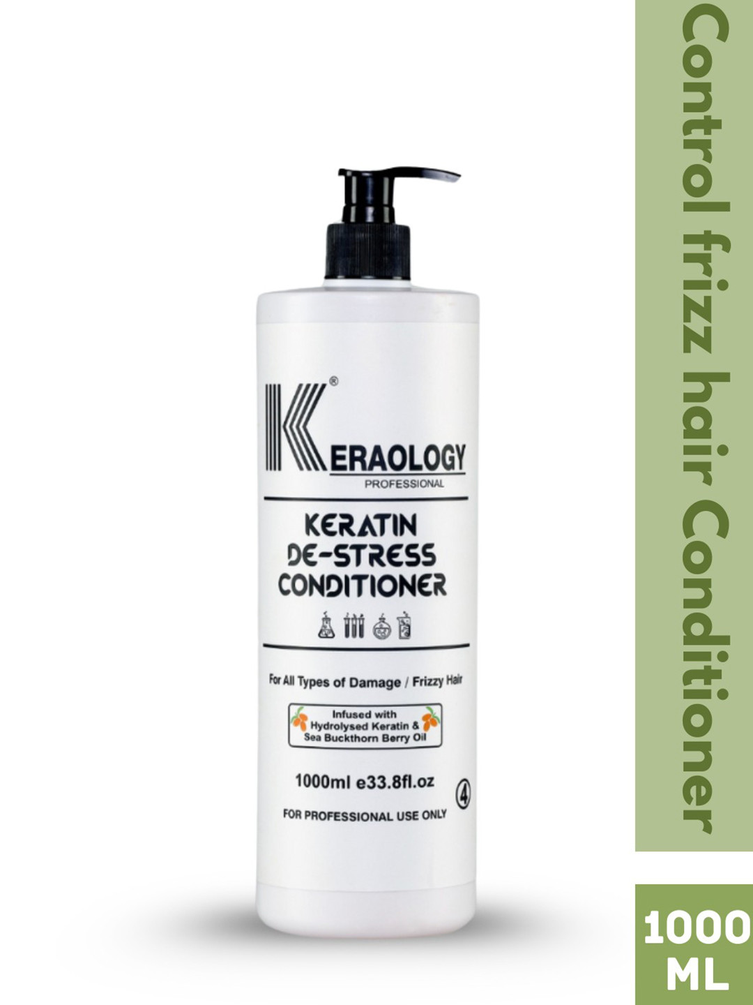 Keraology Professional Keratin De-Stress Conditioner For Smoother Hairs - 1000ml