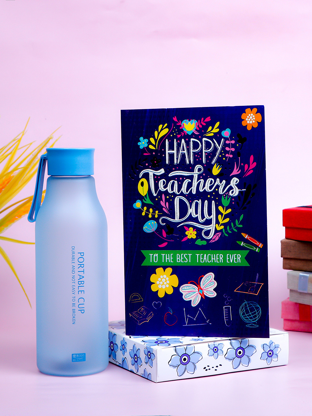 Archies Blue & White Sipper With Greeting Card Home Gift Set