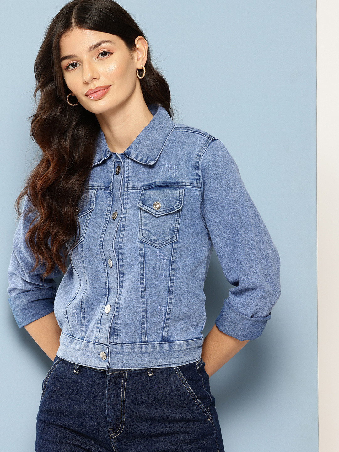 Aarika Women Lightweight No Crop Denim Jacket