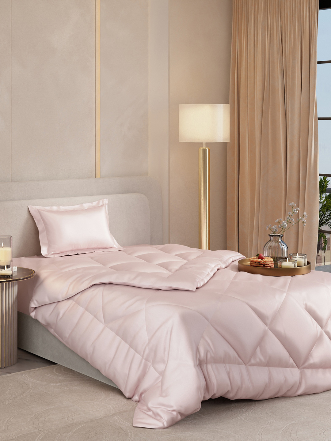 Stoa Paris Date Night Collection Pink 3 Piece Single Bedding Set