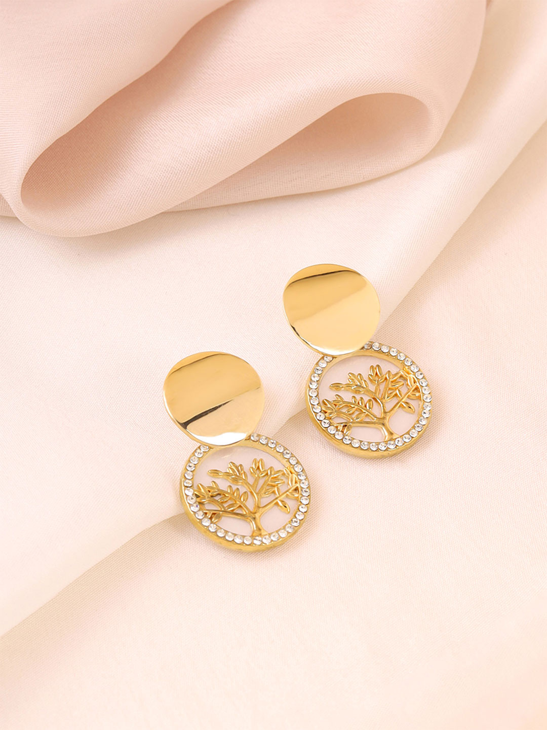 Yellow Chimes Gold Plated Drop Earrings