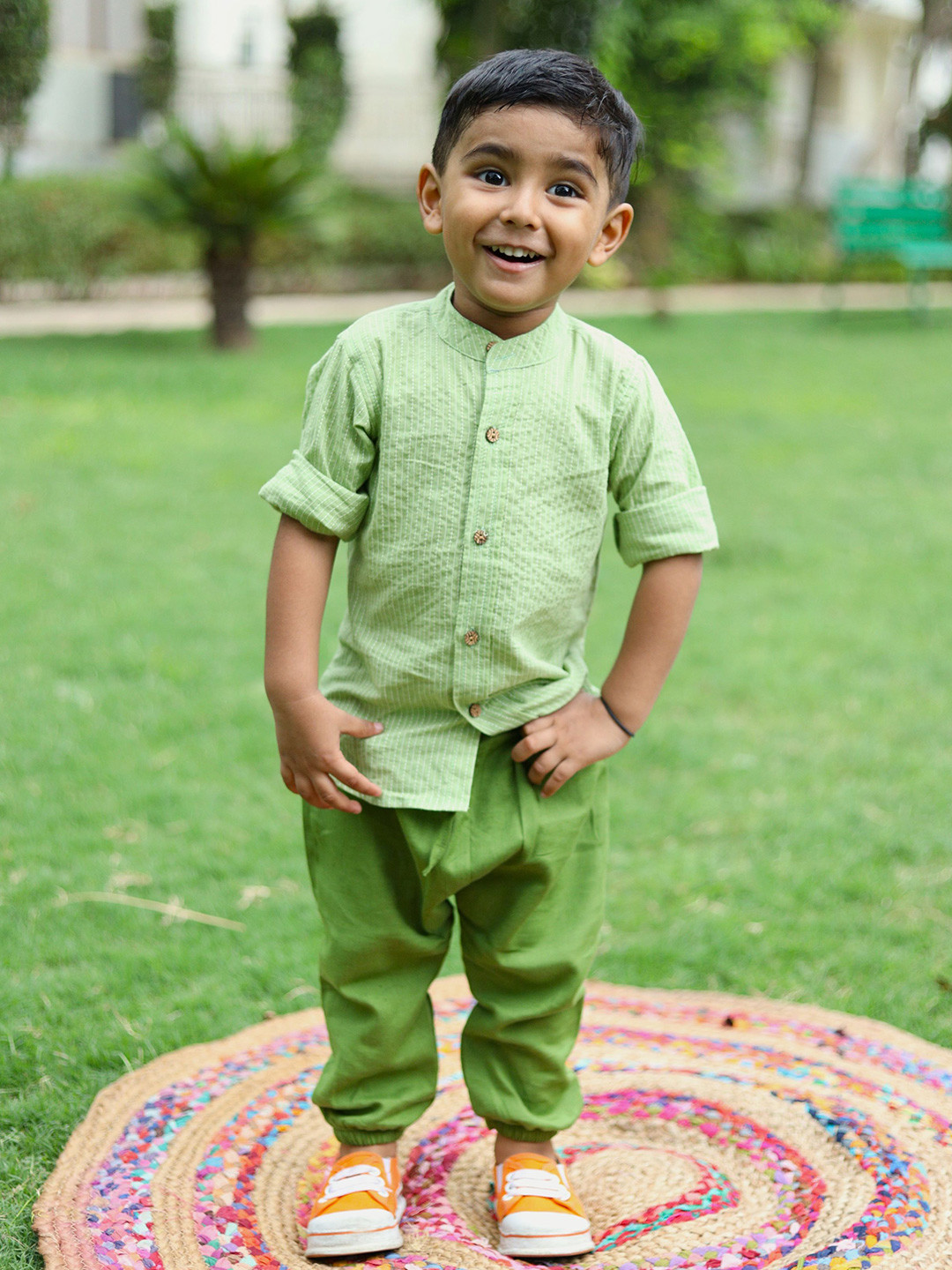 Peekaaboo Kids Boys Striped Shirt with Trousers