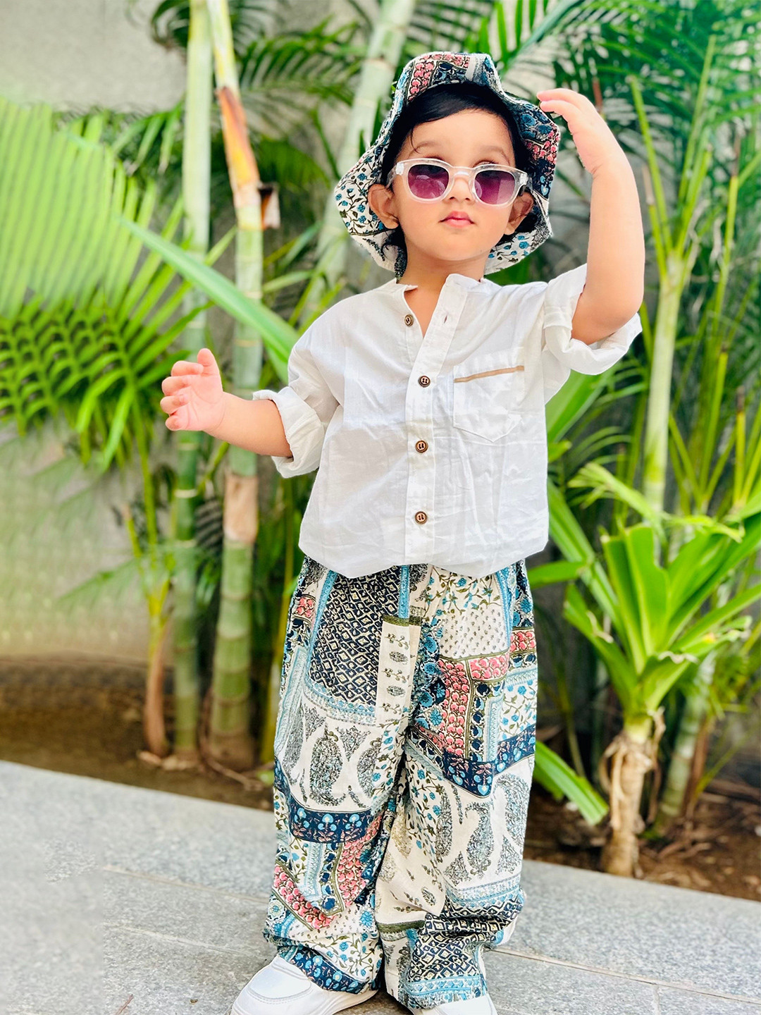 Peekaaboo Kids Boys Shirt with Trousers and Hat