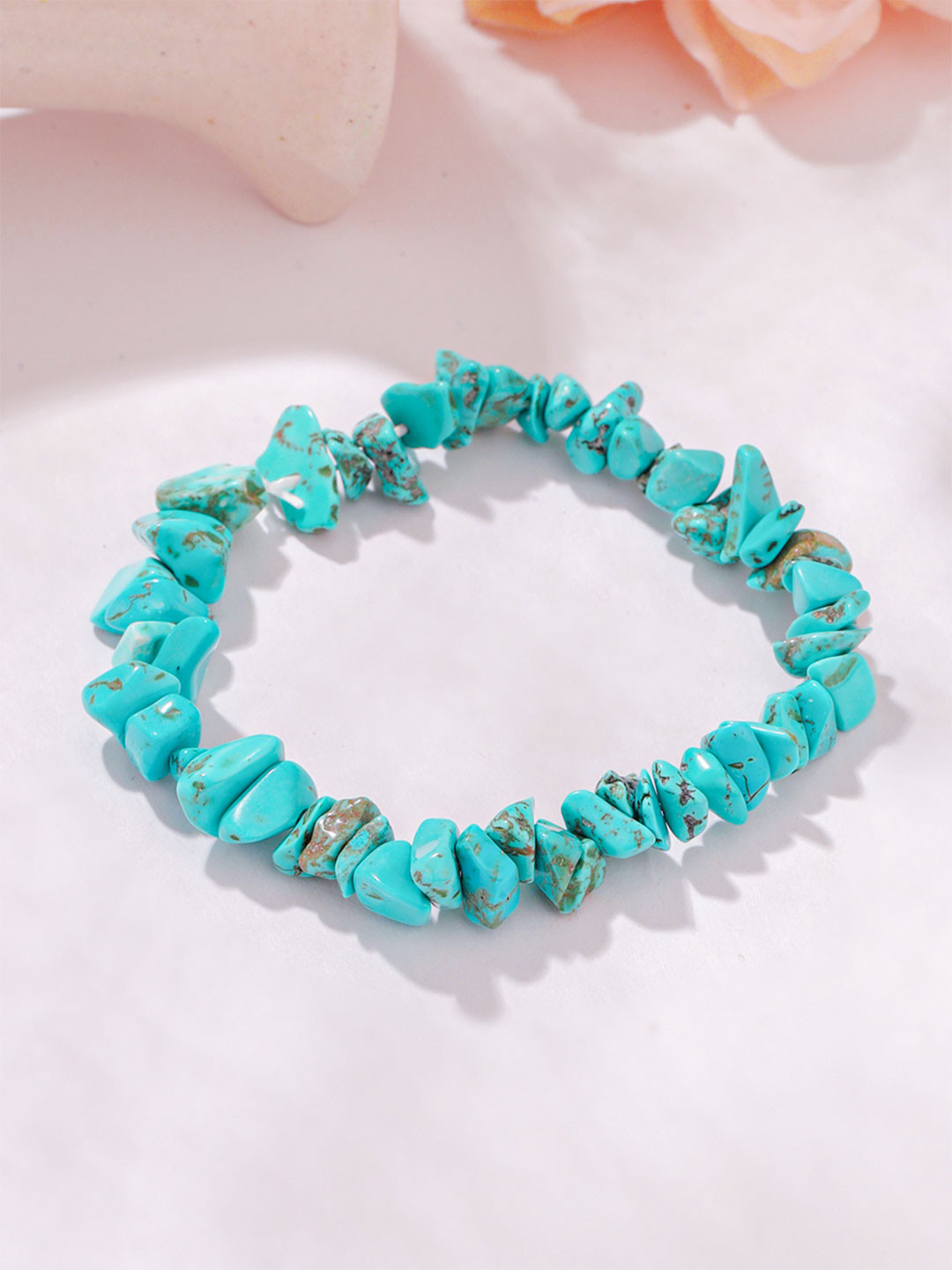 Yellow Chimes Turquoise Stone Studded Bracelet