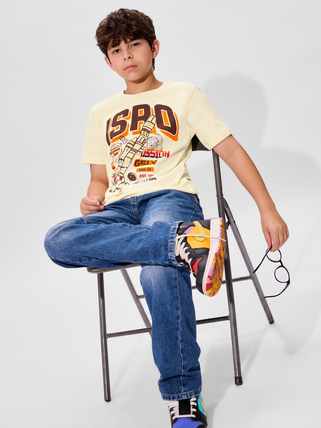 The Souled Store Boys ISRO: Space Journey Round Neck Cotton T-Shirt