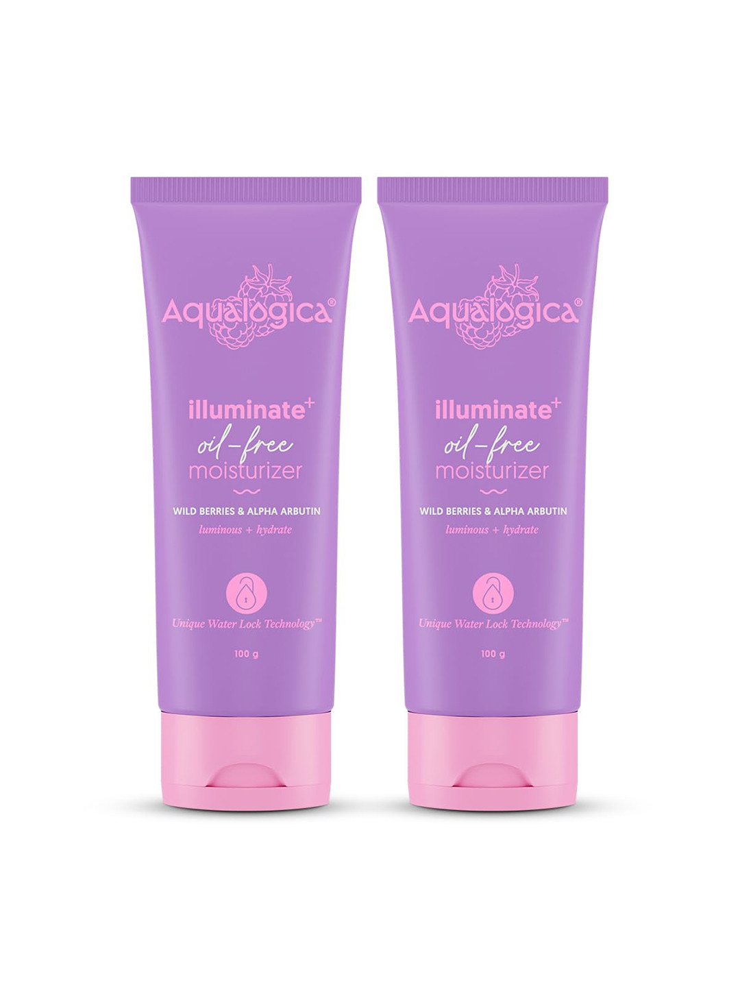 Aqualogica Set Of 2 Illuminate+ Oil-Free Moisturizer With Wild Berries- 100g Each