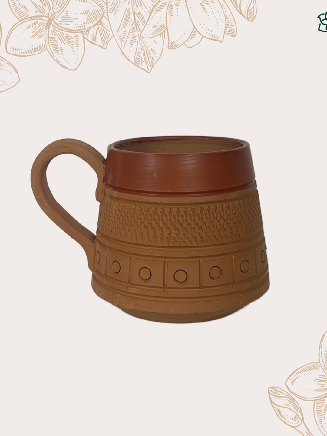 MAATIR DESIGNS Best Teacher Ever Coffee Brown Textured Terracotta Handmade 2 Piece Mugs with Lids-160ml